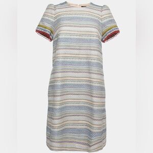 Max Mara Weekend - Multicolored Textured Cotton Shift Dress w/Pockets Size: M
